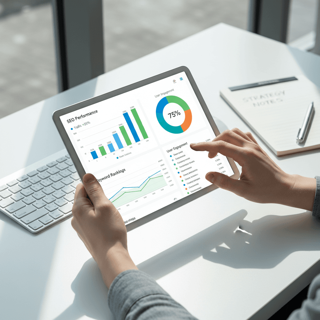 SEO specialist analyzing search results